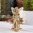 Bronze Sitting Flower Fairy Figurine Resin Garden Statue Yard Lawn Patio Decor