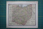 Ohio Indiana Vintage Original 1885 Antique Cram s World Atlas Map Crams Lot