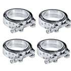4pcs 3  V-band Flange clamp Kit Male female With Ridge Exhaust Steel Ss304