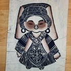 Vintage Batik Wall Hanging Pair Tapestry Bouyei Folk Art Tibetan Handmade Beaded