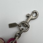 Coach Floral Leather Keychain Charm Gold Tone Women 5 9cm Authenticated