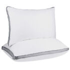 Gusseted Pillow Set Of 2 Bed Pillows Neck Support Side Back Sleepers Pillowcase
