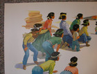 Santa Fe Railroad Original Vintage Poster C1950 Ten Little Navajos Super Chief