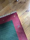 Vintage 90x65 Flat Weave Wool Handcrafted Rug Native American Indigenous Tribal