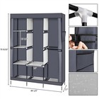 4 Tiers Portable Closet Wardrobe Clothes Rack Storage Organizer With Shelf  Gray