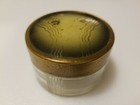 Vintage Glass With Metal Lid Powder Jar
