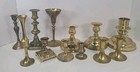 Lot Of 12 Vintage Brass   Metal Candlestick Holders Mixed Sizes India
