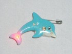 10 Dolphin Flashing Led Light Blinky Lapel Jewelry Pin Kids Party Favor Supplies