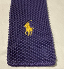 Polo Ralph Lauren Vintage Kids Youth Boys Purple 100  Cotton Knit Necktie Tie