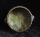 Fine Old Chinese Bronze  foodog  Heads Censer Incense Burner  qianlong  Mark