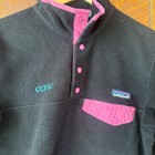 Patagonia Synchilla Fleece Pullover Womens S Black Pink Snap-t Logo Ccfsc Pocket