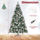 7 Ft Pre-lit Artificial Christmas Tree Hinged With Pine Needles 400 Led Lights