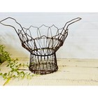 Vintage Rustic Wire Egg Basket  Collapsible Farmhouse Decor