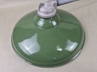 Vintage 14  Porcelain Barn Light Green White Gas Service Station Gooseneck 120v