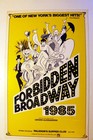 Original Window Card Poster 1985 -    forbidden Broadway    Musical 14x22in