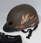 Troxel Rebel Riding Helmet Equestrian Brown Arrow Feathers Medium M   Liners