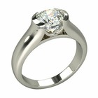Solid 14k White Gold Moissanite Men s Wedding Ring Excellent Round Cut Vvs1 2 Ct