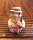Vintage Pewter Enameled Cloissone English Butcher   Doorman Thimbles