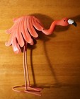 Flamingo Metal Garden Sculpture Figurine Bobble Tropical Beach Home Tiki Decor