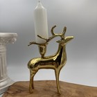 Reindeer Brass Candle Holder Made In India Christmas   Other Decor