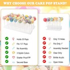 Cake Pop Display Stand Holder - 35 Holes 12 8 X 7 5 X 0 59 Inches  White