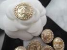 Lot Of Ten 25 Mm Designer Cc Button Gold Tone Chanel 10 Buttons