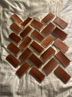 Lot Of 25 Antique  k  England Fireplace Tile 3 x1 5  Rose To Light Chocolate