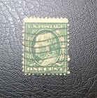 Vintage U s  Benjamin Franklin 1   Green Postage Stamp C  1910   1913 Antique Colle