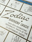 Vtg Zodiac Birthday Card Box Set 7 Embossed Gold Mcm 1960s Horoscope Personalize