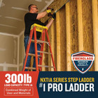 8 Ft Fiberglass Step Ladder 300 Lb Capacity Type Ia 12 Ft Reach Height - New