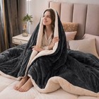 Sherpa Fleece Blanket Reversible Cold Weather Thermal Throw Queen King Blankets