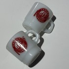 Lot Of 2 Canton Akron Indians Coffee Mugs - White Milk Glass  Baseball  Vintage