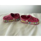 Toddler Girls Size 3 Pink Eva Clogs Slip On Water Shoes Heart Pattern Unbranded