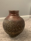 Vintage Studio Art Pottery Vase 8    Tall Rough Texture Slight Iridescent Signed