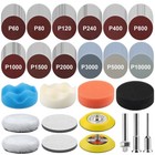 133pcs 3 Inch Sanding Disc Kit  60-10000 Grit Wet Dry Hook   Loop Sandpaper Pads