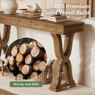 63   Solid Wood Console Table Farmhouse Narrow Entryway Table With X-shaped Legs
