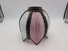 Vintage Panel Slag Glass Stained Hanging Pendant Flower Lamp Tulip Small - Read