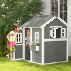 Playhouse For Kids Outdoor With Floors  For 3-8 Years Old  Gray