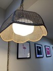 Vintage Retro Wicker Rattan Pendant Light Fixture Boho Mid Century Hanging Lamp