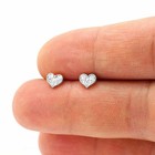 Kids Heart Stud Earrings 14k Yellow White Gold 5mm