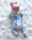Newborn Infant Baby Girls Flower Romper Bodysuit Headband Set Outfits Clothes