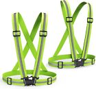 2 Pack Safety Vest Adjustable Reflective Belt Stripe Night Running Jogging Bike