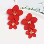 Red Women Boho Flower Earrings Fashion Statement  Drop Dangle Stud Earrings