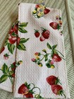 New W Tags   April Cornell Cotton Kitchen Tea Towel      strawberry Basket    Design
