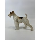 Vintage Lefton Porcelain Wire Haired Fox Terrier Dog Figurine Hand Painted Japan