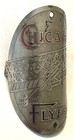 Teens Vintage Chicago Flyer Bicycle Head Badge Tag Emblem Bi-plane