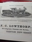 1871 Advertising F  C  Lowthorp Civil Engineer Bridge Builder Trenton New Jersey