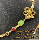 Vintage 12k Gold Filled Christmas Holiday Front Necklace Chain Enhancer extender