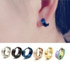 2pcs Stainless Steel Mens Womens Hoop Earrings Piercings Huggie