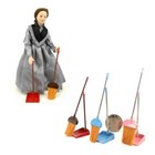 Dollhouse Miniature 1 12 Scale Dustpan Broom Set Clean Tools Metal Accessories
